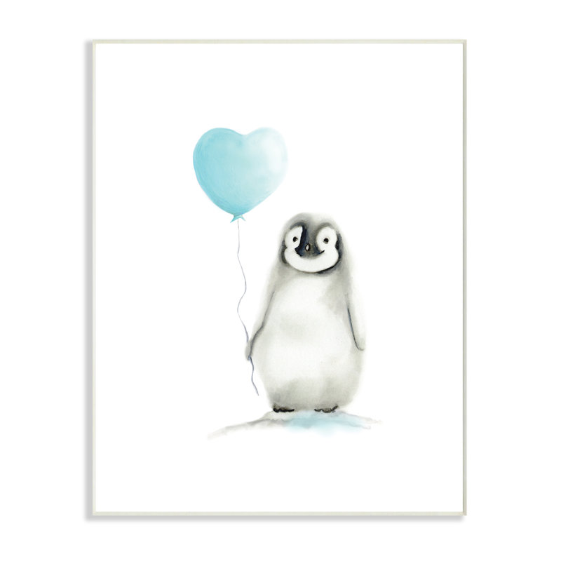 Art sur toile, bébé pingouin, H 15 po x l 10 po, Plaque murale