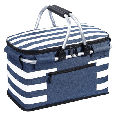 Insulated Picnic Basket,Leak-Proof Collapsible Cooler Bag