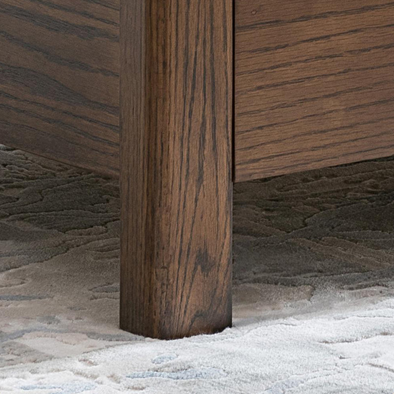 Solid Oak Coffee Table with Open Shelf, 17.71" H x 55.11" L x 25.59" W
