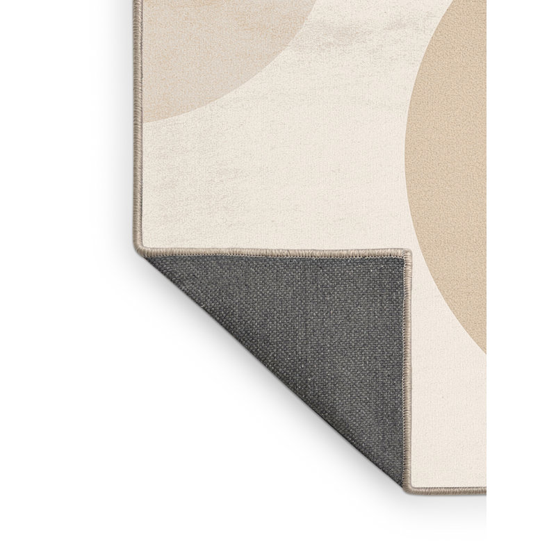 Tapis moelleux moelleux à motif minimaliste beige Menahan Venn, 5x7