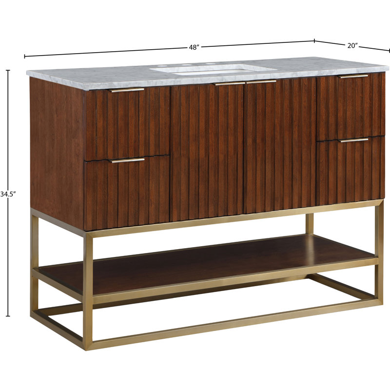 Meuble-lavabo Kleier, Noyer