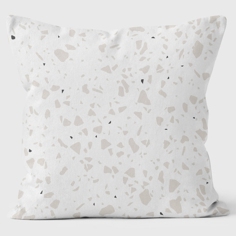 Terrazzo Bianco Con Cuore Rosa - Art Print Cushion