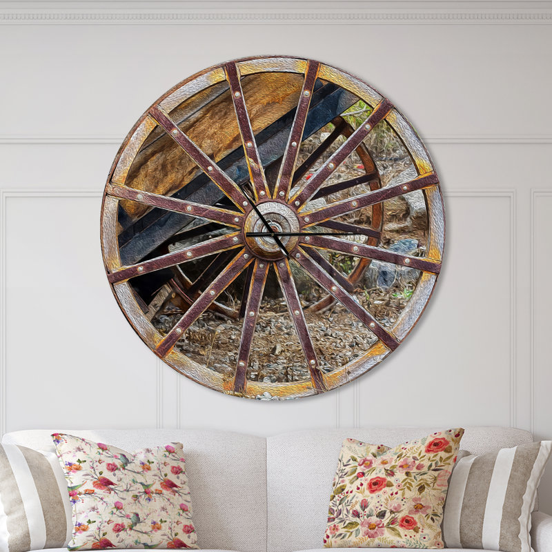 Horloge murale rustique Swigart Farmhouse Designart, Surdimensionné