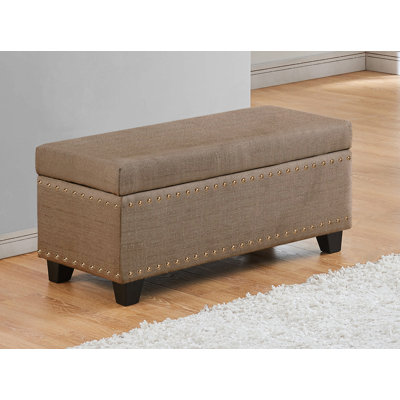 Banc de rangement à couvercle rabattable rembourré