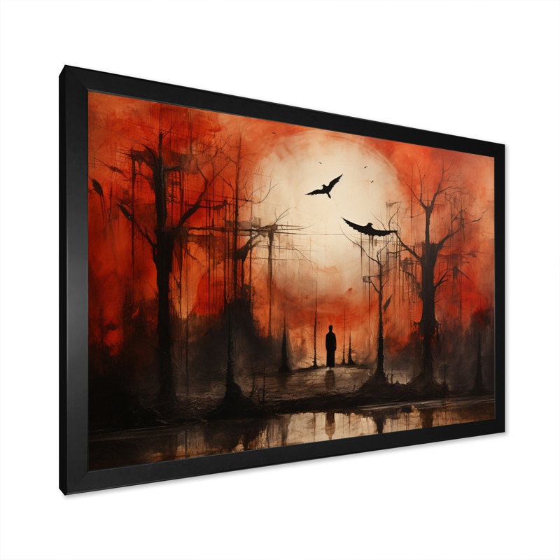 «Coral Black Mexico Art the Fall IV», reproduction sur toile, H 30 po x l 40 po x P 1,5 po, Cadre simple noir