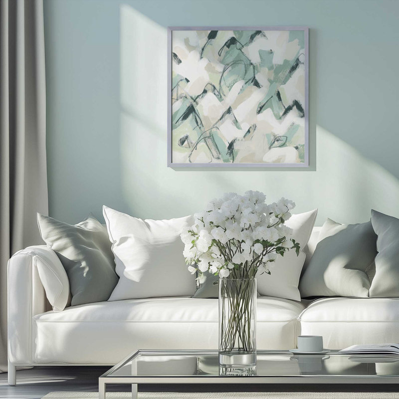 «Sage Fragments III», reproduction, H 17,75 po x l 17,75 po, Cadre ouvert en angle, or poli