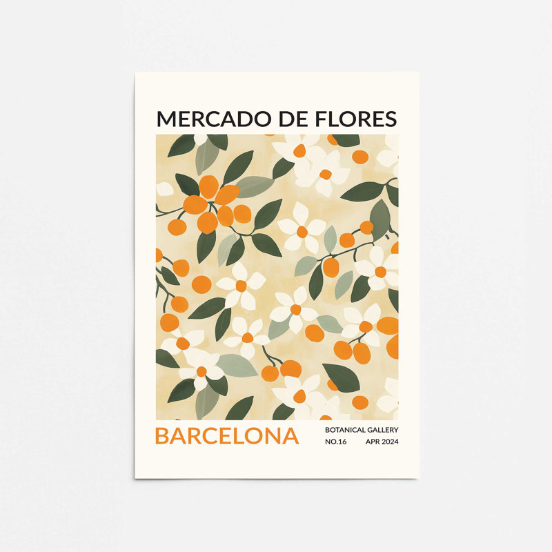 "Barcelona Flower Market", reproduction encadrée, H 14 po x l 11 po, Impression sans cadre, Ne s’applique pas