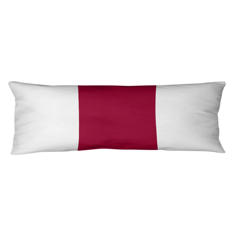Abel Polyester Medium Pillow, White/Maroon Middle