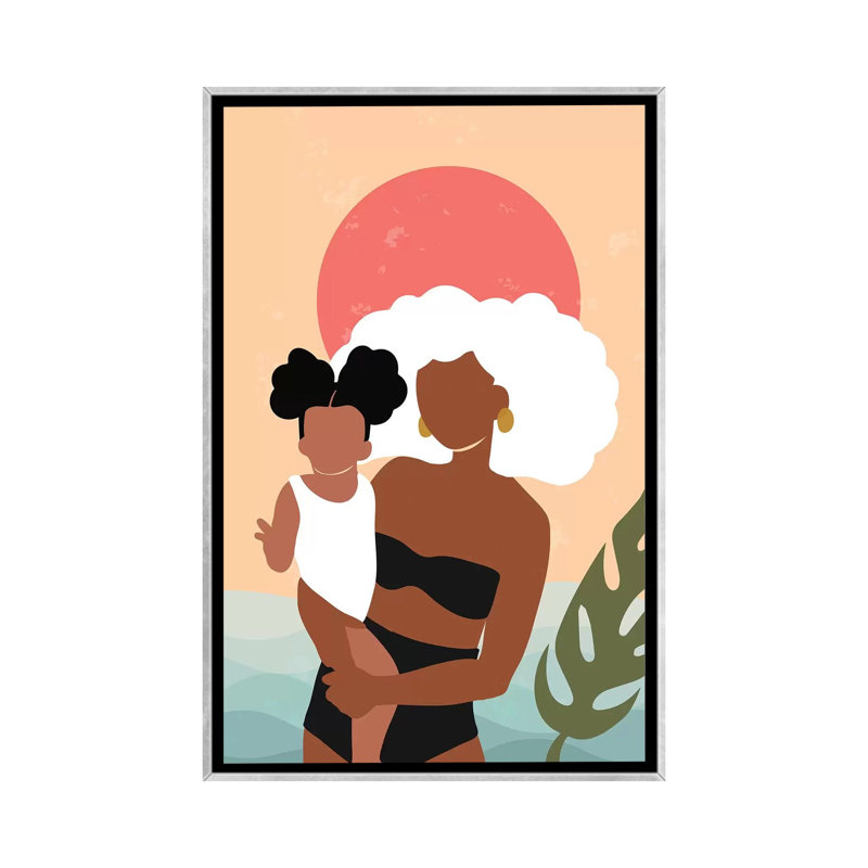 Juneteenth - impression d'art graphique, Pas de tapis, H 32 po x l 48 po x 1,5 po, Toile encadrée argentée