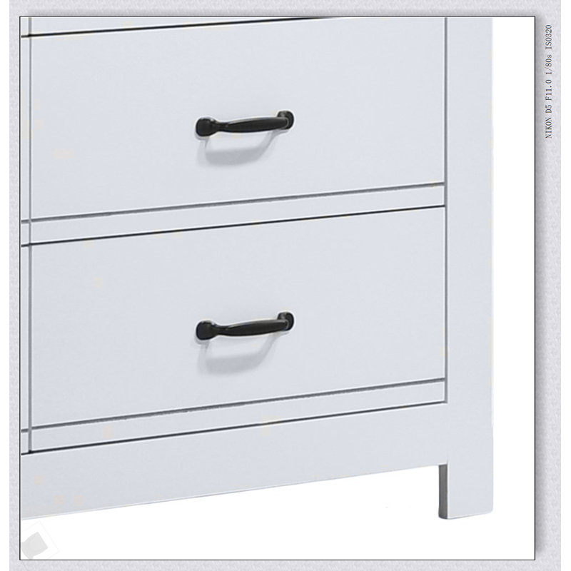 Commode 6 tiroirs Cassini avec finition blanche durable et beaucoup de rangement pour les chambres à coucher modernes