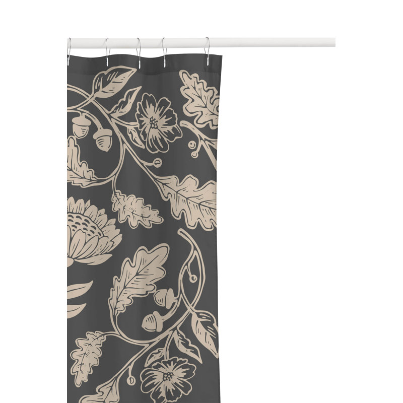 Rideau de douche ultra-mince Autumn Vines, Gris anthracite