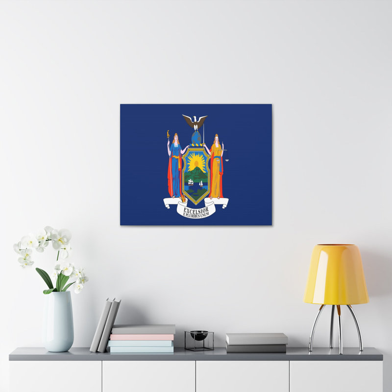 «New York State Flag» sur toile, H 18 po x l 24 po