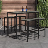 Rectangular 4 - Person 51.25" Long Bar Height Dining Set