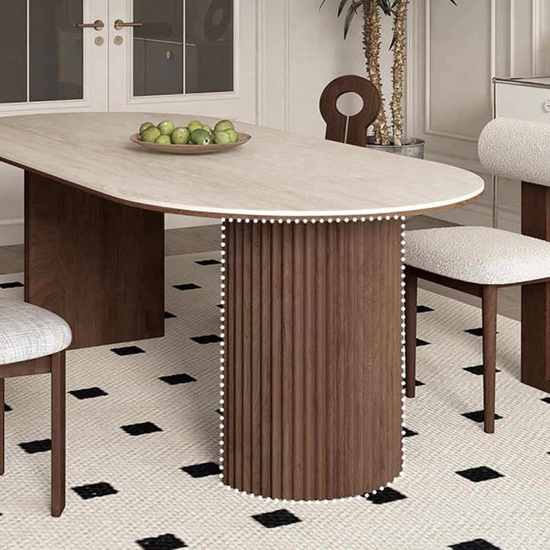 Table de salle à manger de style français rétro, H 29,52 po x L 70,86 po x l 31,49 po
