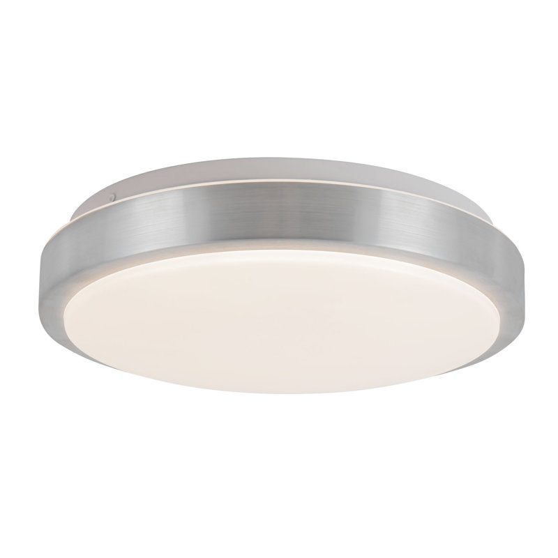 Yanis 12-in Black dimmable LED Flush Mount, Nickel