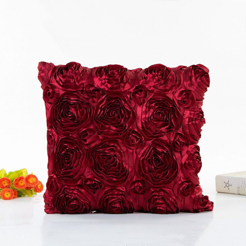 Floral Pillow Cover, Red