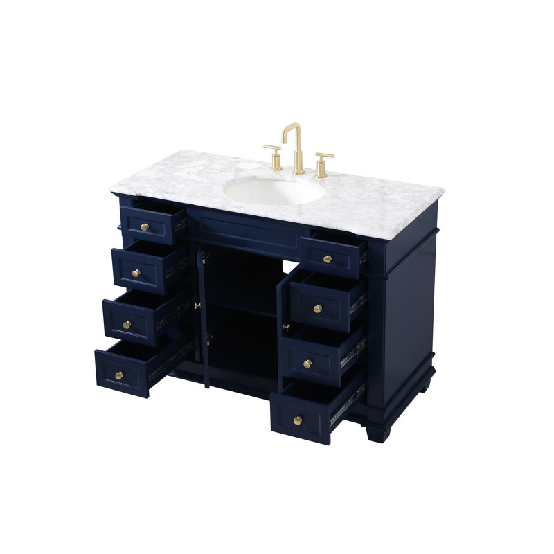 Ensemble de meuble-lavabo simple 48 po Lydie, Bleu