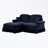 Chenille Loveseat with Flared Arms and ottoman-96757126