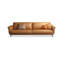 Causeuse coussin orange en cuir véritable-484935135