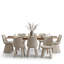 Ensemble de table de salle à manger extensible 72-104 "en placage de bois avec chaises entièrement rembourrées-846999641