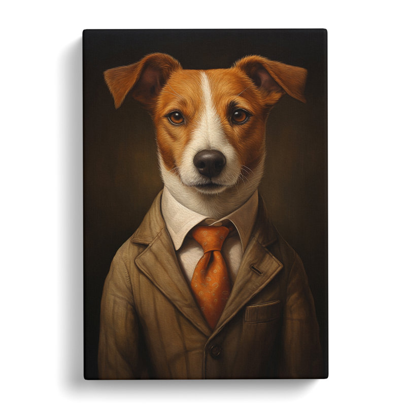 Jack Russell In A Suit - Print, 50cm H x 35cm W x 3cm D