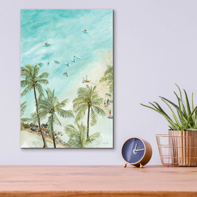 «Surfers From Afar» par Cindy Jacobs, art mural en verre acrylique