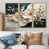 Toile avec cadre flottant or