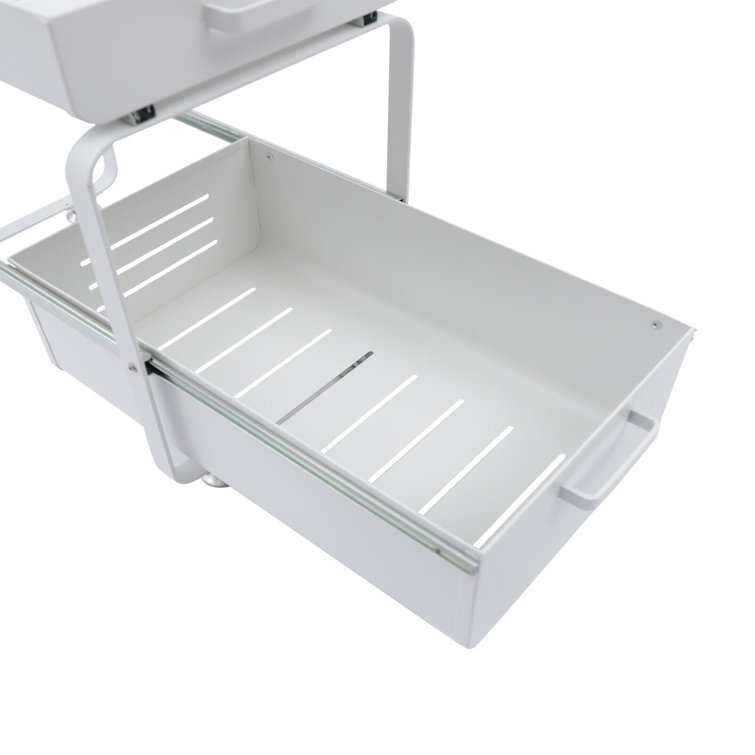17.95 2-Tier Under-Sink Kitchen Cabinet Organizer with Sliding Storage Drawer Latitude Run
