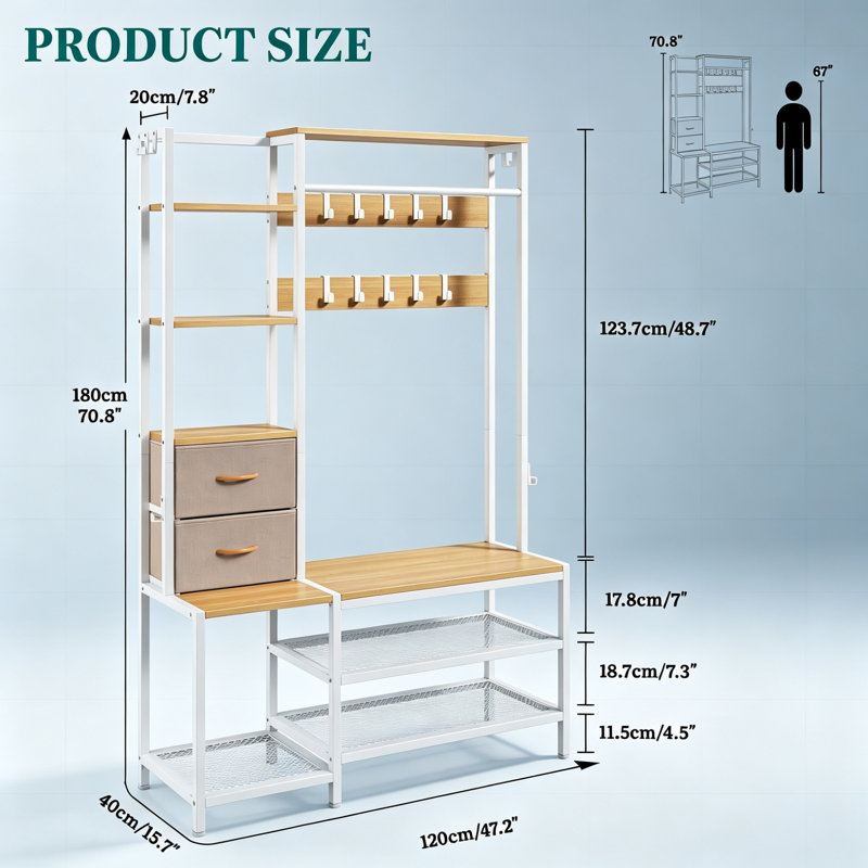Hall Tree 120cm Wide