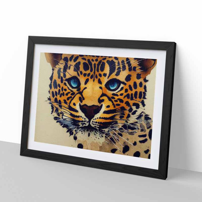 Leopard Vol.1 - Single Picture Frame Painting, Black, 25cm H x 34cm W x 2cm D