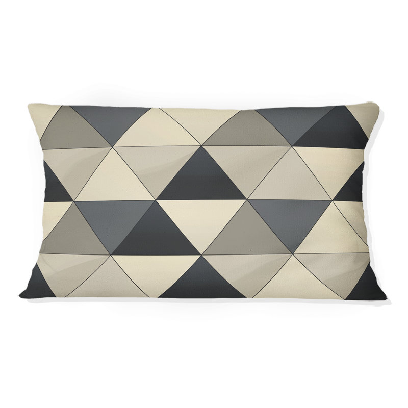 Coussin lombaire Mid-Century noir Greytriangle