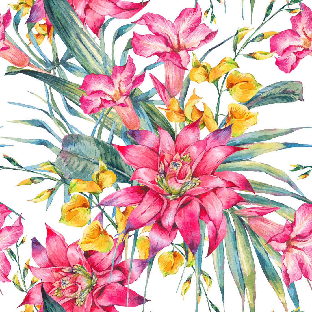 Watercolor Vintage Pattern - Wrapped Canvas Painting