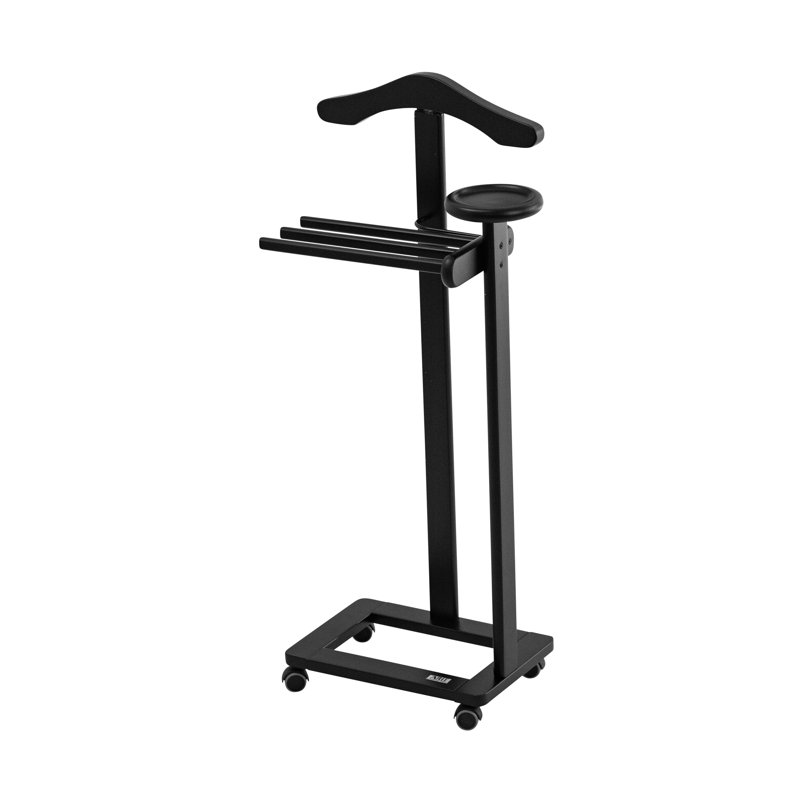 Colombes Solid Wood Freestanding Valet Stand, Black