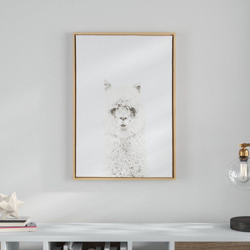 «Hairy Alpaca» par Simon Te, reproduction d'art sur toile encadrée