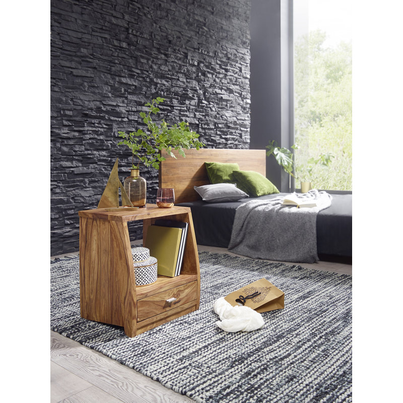 Lynnfield 45cm W Solid Wood Bedside Table