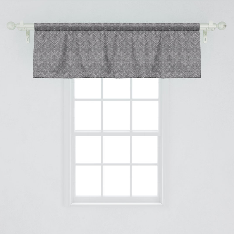Ensemble de 2 cantonnières Ambesonne Aztec Symmetric Greyscale, L 54 po x L 12 po