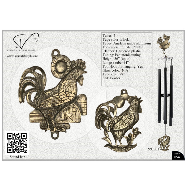 Carillon - coq de 36 po, Noir
