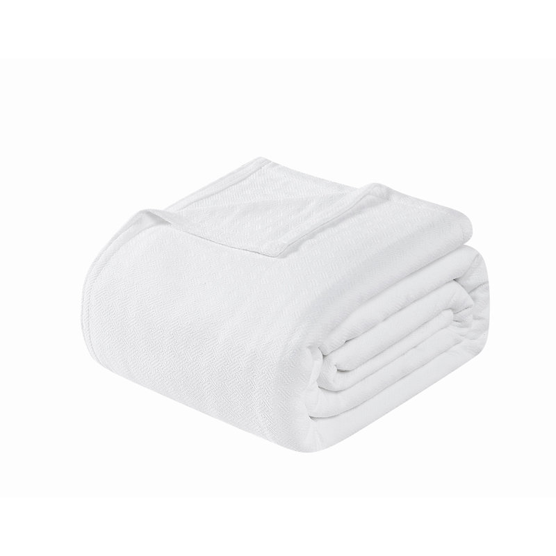 Vince Camuto Classic Cotton Blanket, White, King