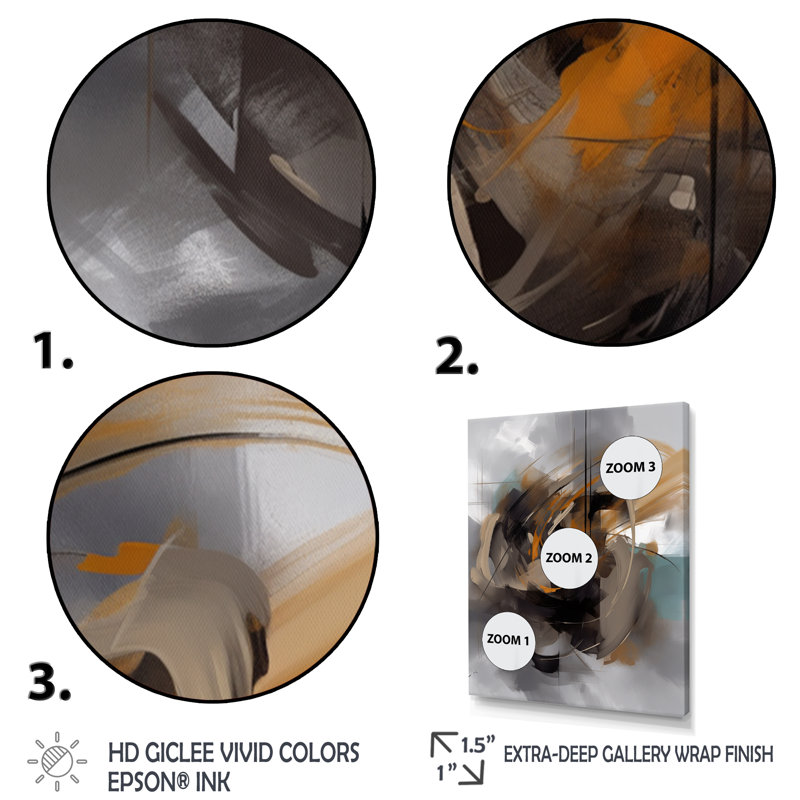 «Holle Abstract Design Shapes IV», reproduction sur toile, H 40 po x l 30 po x P 1,5 po, Cadre photo noir