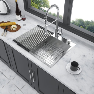 Dieneke 25'' L Farmhouse / Apron Single Bowl Stainless Steel Kitchen Sink