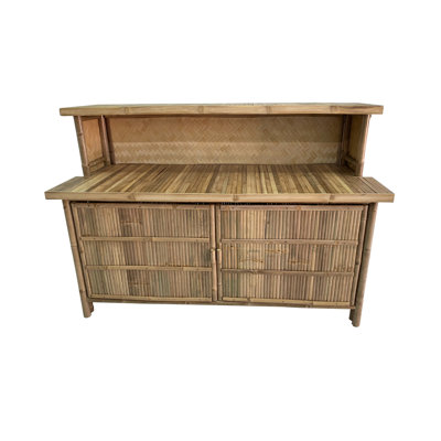 Bamboo Bar Counter With Door, 24"w X 64"l X 44"h by MGP