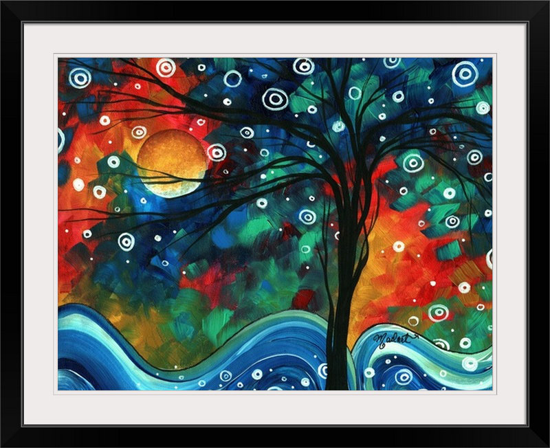 Anjila " First Snow Fall " by Megan Duncanson, Black Framed, 20" H x 24" W x 1" D