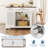 Rattan Rolling Kitchen Island Cart with Drop-Leaf Countertop, Tilt-Out Trash Can Cabinet, 2-Door Storage, Drawers, and Spice Rack-198856