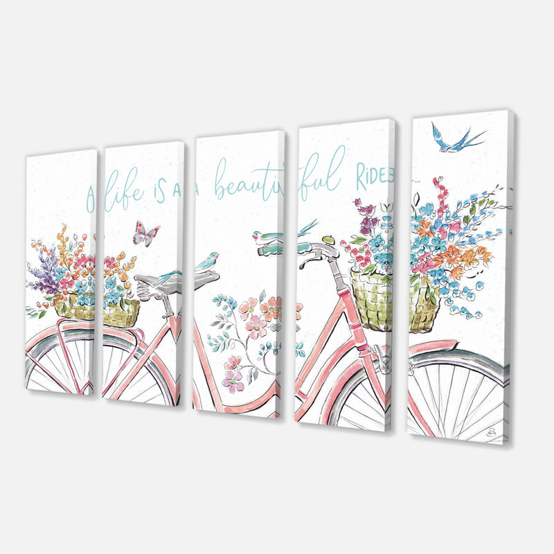 « spring bike bouquet », reproduction d’art à multiples images sur toile