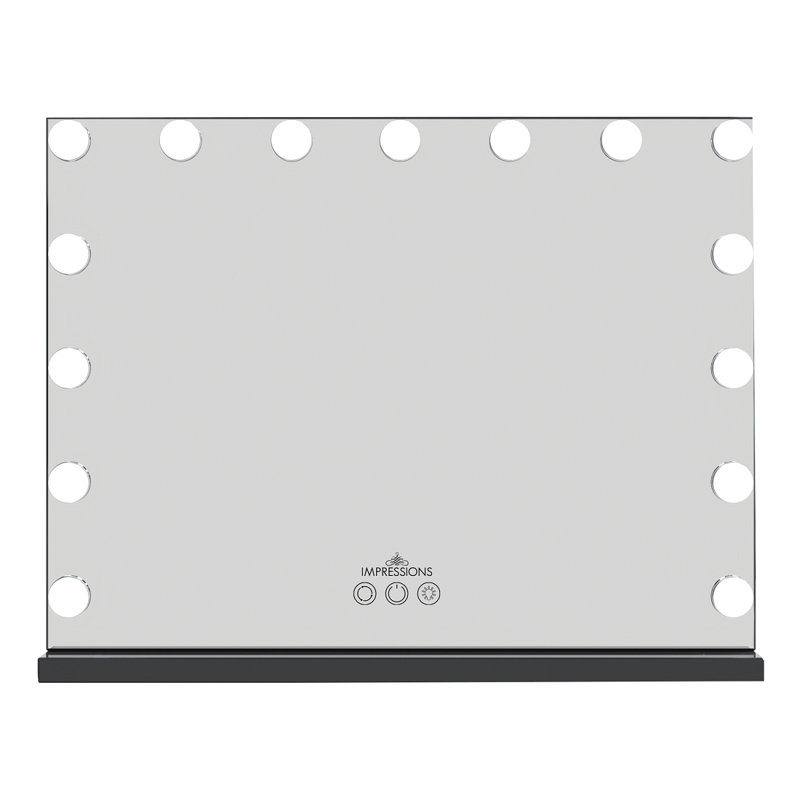 Miroir de coiffeuse Aurora Hollywood avec 15 lumières DEL givrées et gradateur