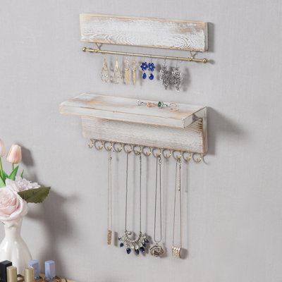 Fidah Wood Wall Mounted Jewelry Box