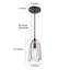 Suspension Cie 1 lumière en verre transparent noir bullé pour table de chevet-794603192