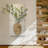3D Abstract Natural Sandstone Handmade Sculpture With Artificial Plants Wall Decor