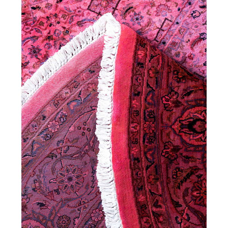 Overdyed Hand-Knotted Wool Modern-Contemporary Pink Area Rug 6' 3" x 6' 4"