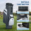 Sac de golf léger de 39,4 po x l 13,4 po x P 9,5 po en gris foncé et blanc, fabriqué en polyester avec séparateurs multi-voies et sangles d'épaule doubles